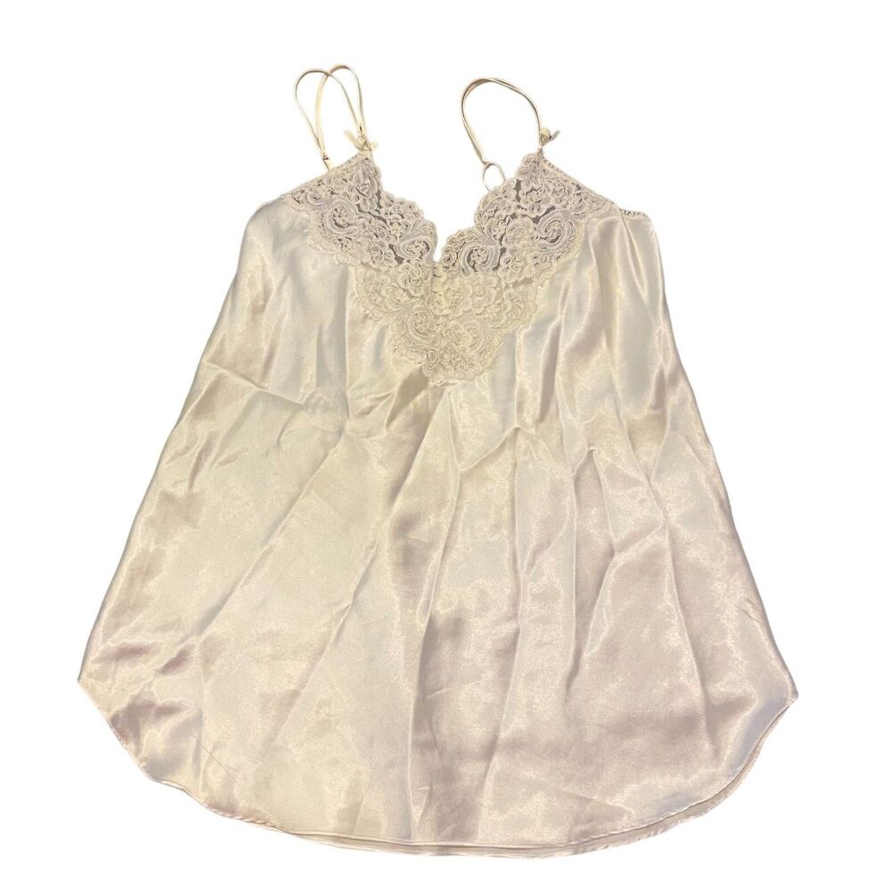 #7411 Woman's Ivory Satin Linda Lingerie Top Camisole